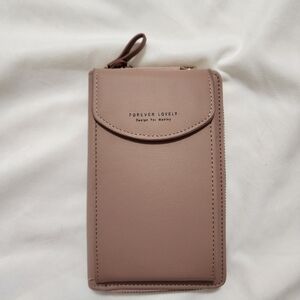 Forever Lovely Cellphone Wallet- tan/blush